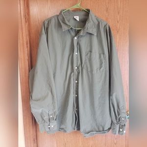 Old Navy Mens Green Long-Sleeve Button-Up Dress Shirt Sz 2X